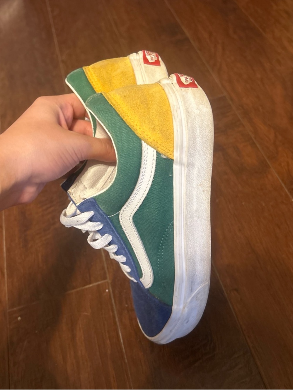Vans Kids Old Skool Colorblock Sneakers - Green/Yellow/Blue